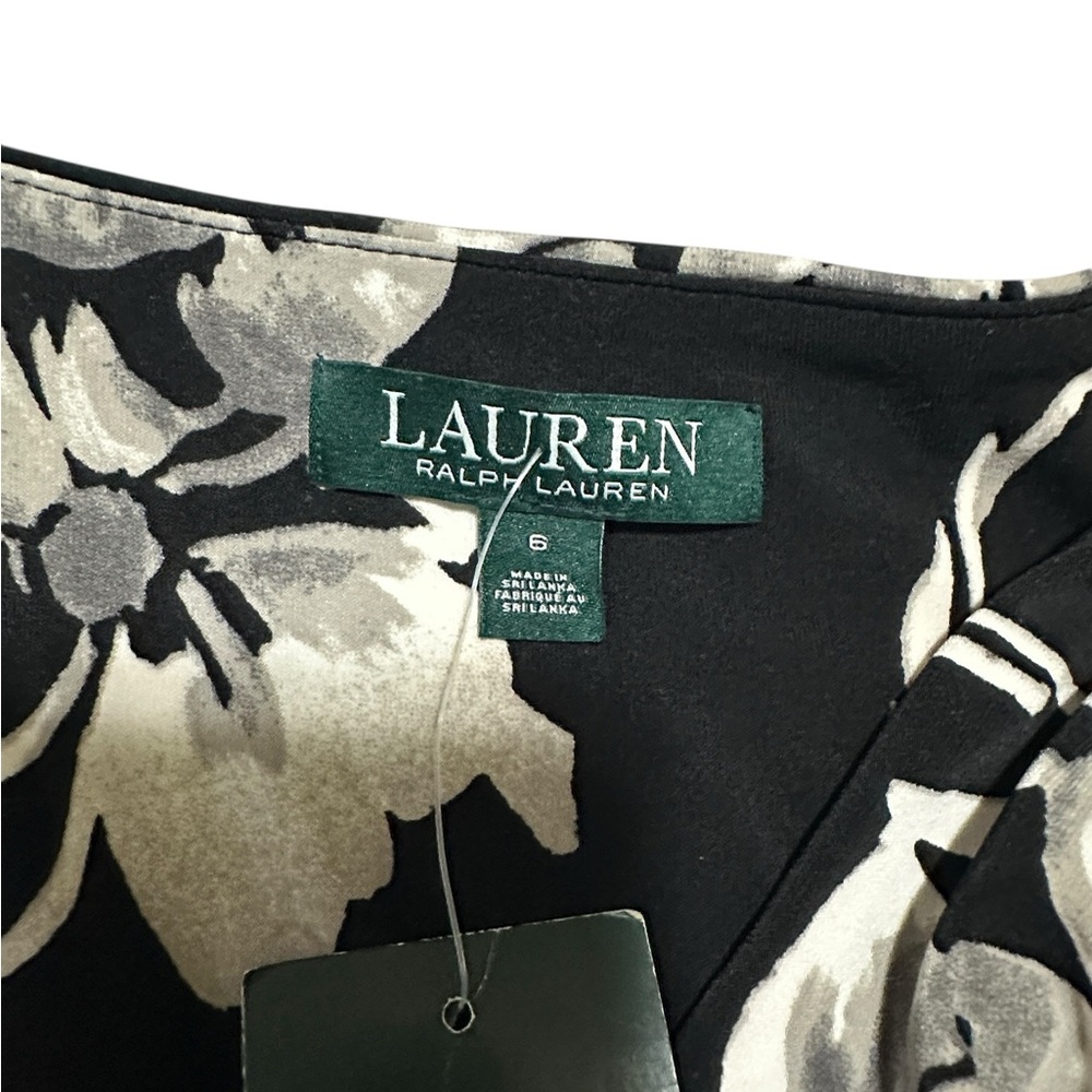 NWT Lauren Ralph Lauren Elegant Long Sleeve
Black and White Floral Dress Size 6 - Picture 11 of 14